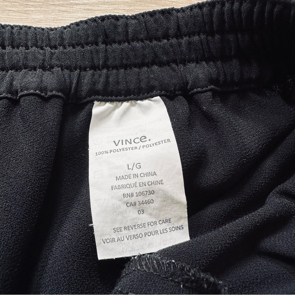 VINCE / Satin Piped Wrap Seam Pant / Navy Blue / Large - Picture 9 of 12